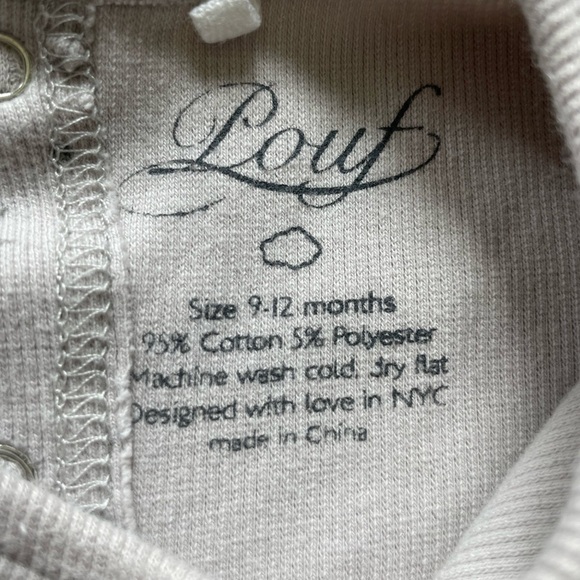 Pouf Baby Light Grey/Grey Cotton Footie Sleeper, size 9-12 Months - Picture 4 of 8